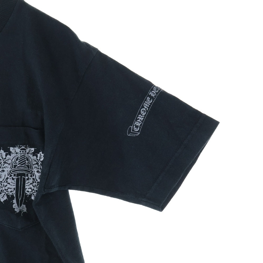 CHROME HEARTS(クロムハーツ) OLD オールドモデル スクロールラベル ダガー ネックプリント 半袖Tシャツカットソー ブラック