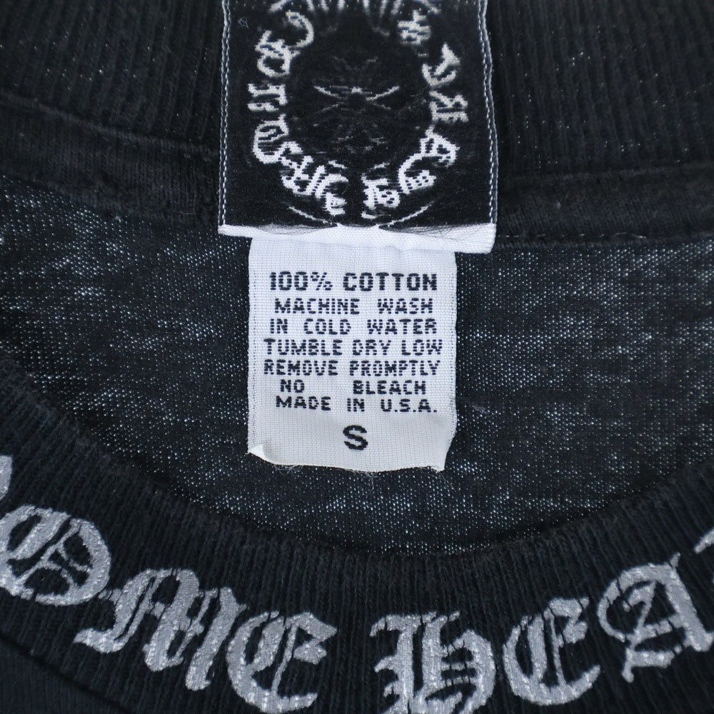 CHROME HEARTS(クロムハーツ) OLD オールドモデル スクロールラベル ダガー ネックプリント 半袖Tシャツカットソー ブラック