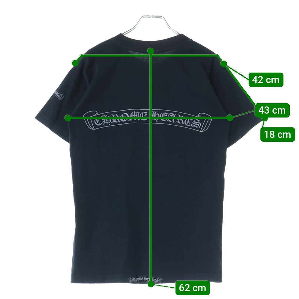 CHROME HEARTS(クロムハーツ) OLD オールドモデル スクロールラベル ダガー ネックプリント 半袖Tシャツカットソー ブラック