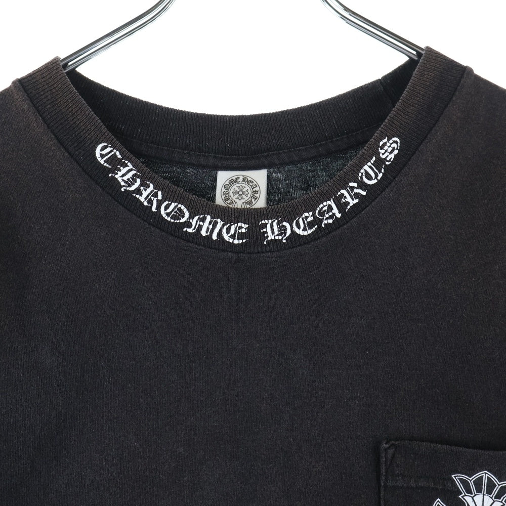CHROME HEARTS(クロムハーツ) OLD オールドモデル ネックロゴ ダブルCHクロスプリント 半袖Tシャツカットソー ブラック