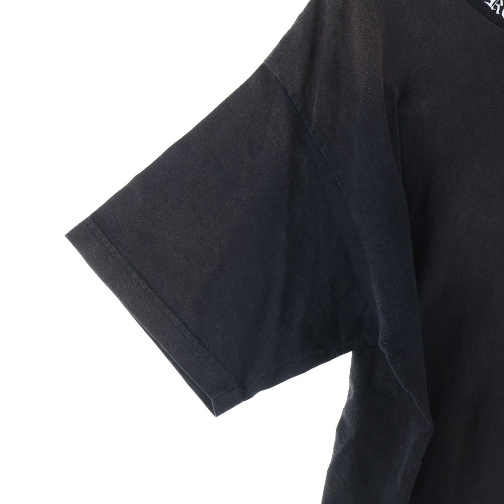 CHROME HEARTS(クロムハーツ) OLD オールドモデル ネックロゴ ダブルCHクロスプリント 半袖Tシャツカットソー ブラック