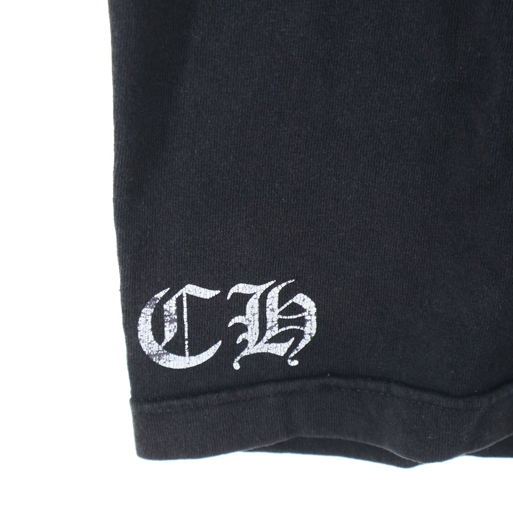 CHROME HEARTS(クロムハーツ) OLD オールドモデル ネックロゴ ダブルCHクロスプリント 半袖Tシャツカットソー ブラック