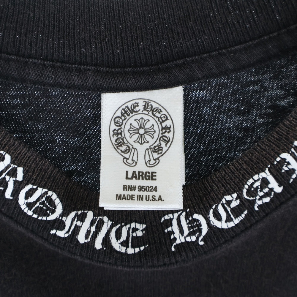 CHROME HEARTS(クロムハーツ) OLD オールドモデル ネックロゴ ダブルCHクロスプリント 半袖Tシャツカットソー ブラック