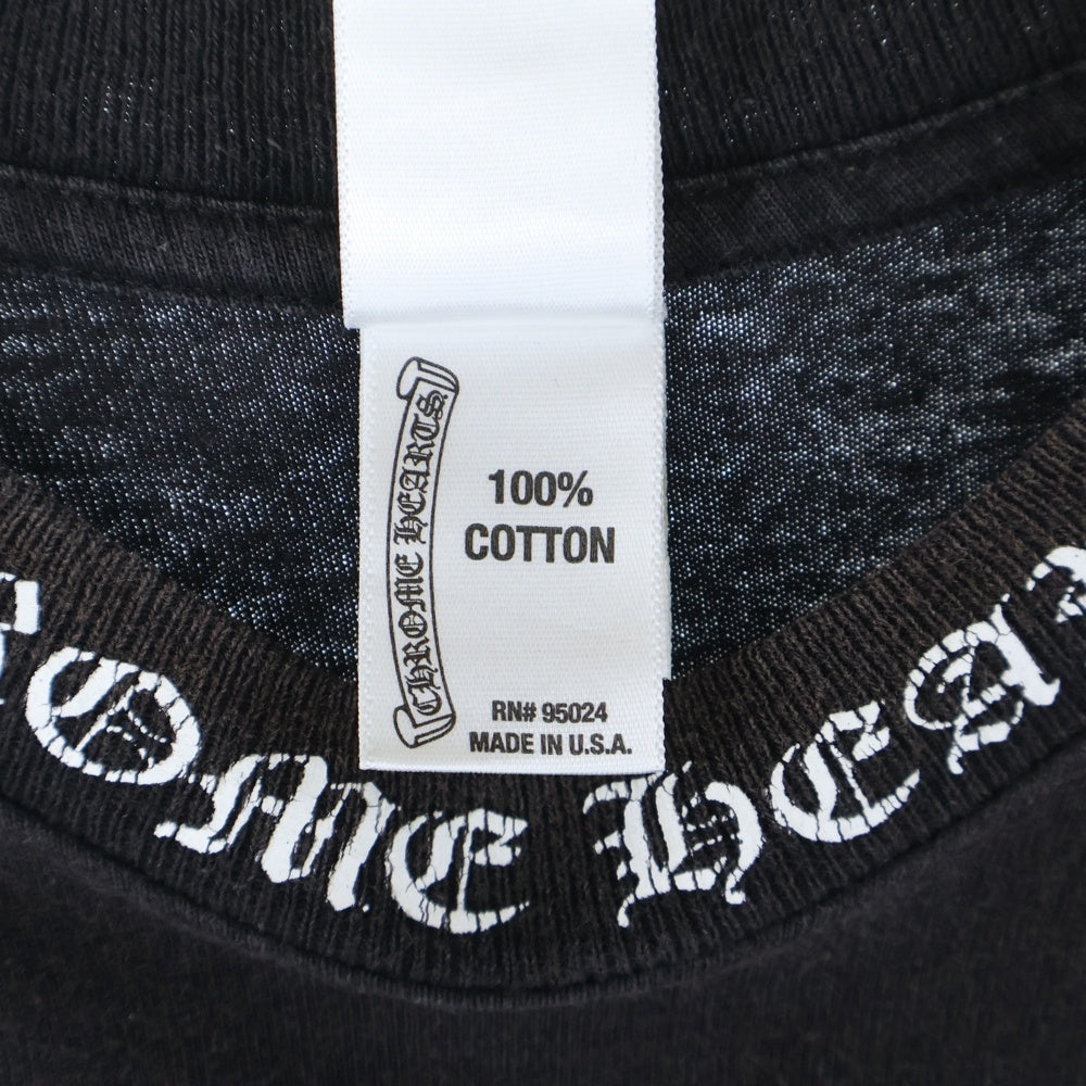 CHROME HEARTS(クロムハーツ) OLD オールドモデル ネックロゴ ダブルCHクロスプリント 半袖Tシャツカットソー ブラック
