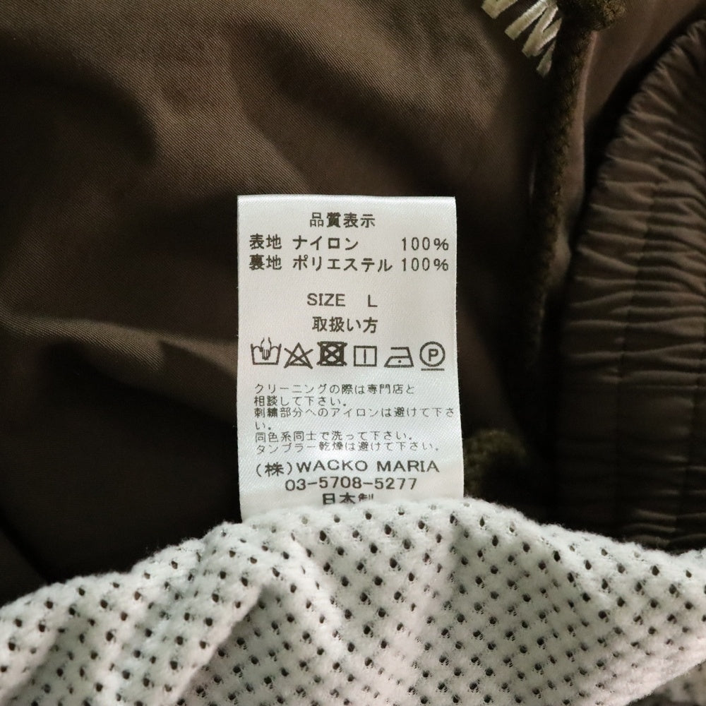 WACKO MARIA(ワコマリア) フロントロゴ刺繍 ナイロンパンツ ブラウン
