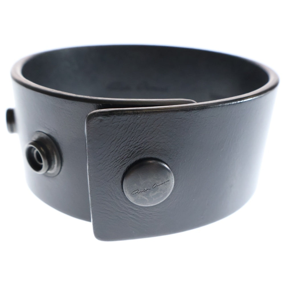 Rick Owens(リックオウエンス) 25SS ANTHEM CUFF レザー 復刻 ブレスレット RA01E0601 ブラック