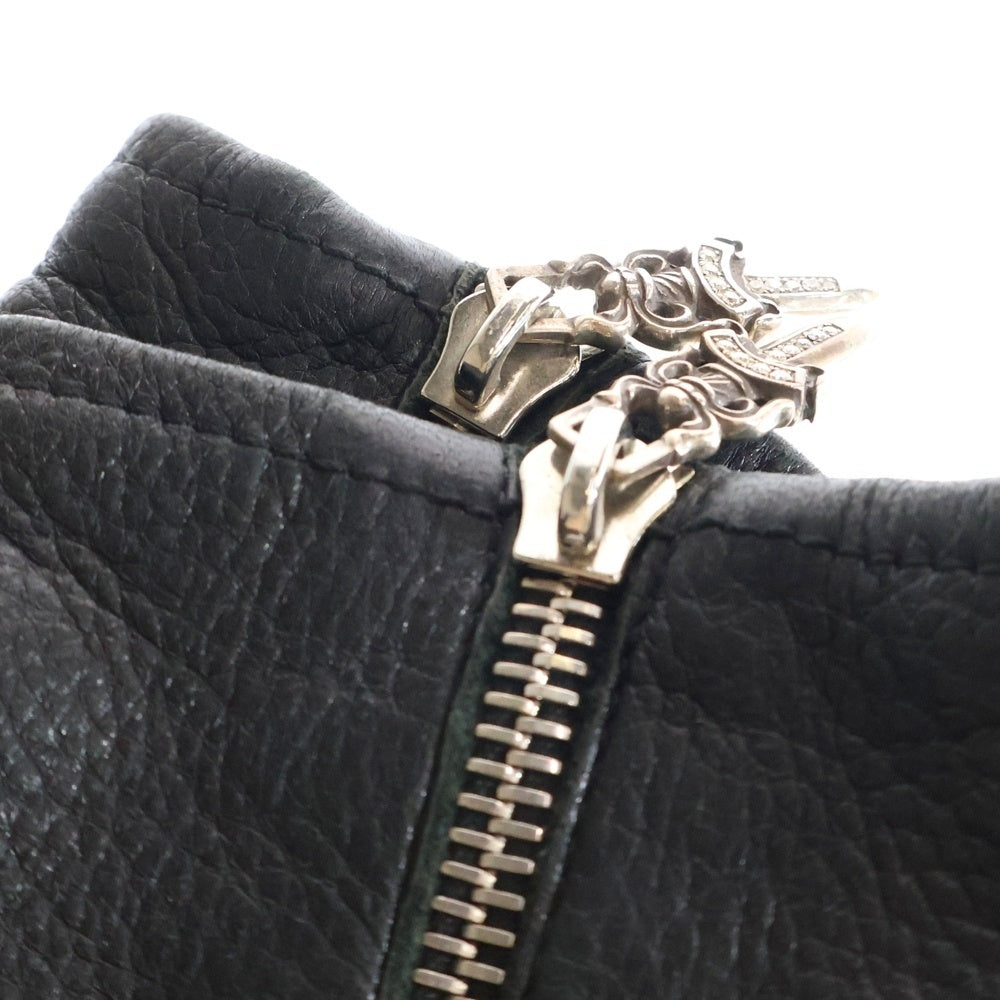 CHROME HEARTS(クロムハーツ) DGR ZIP GROVE ダガージップ アフターダイヤ レザーグローブ ブラック