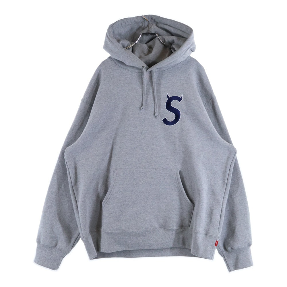 SUPREME(シュプリーム) 22AW Logo Hooded Sweatshirt ロゴ刺繍 プルオーバーパーカー グレー