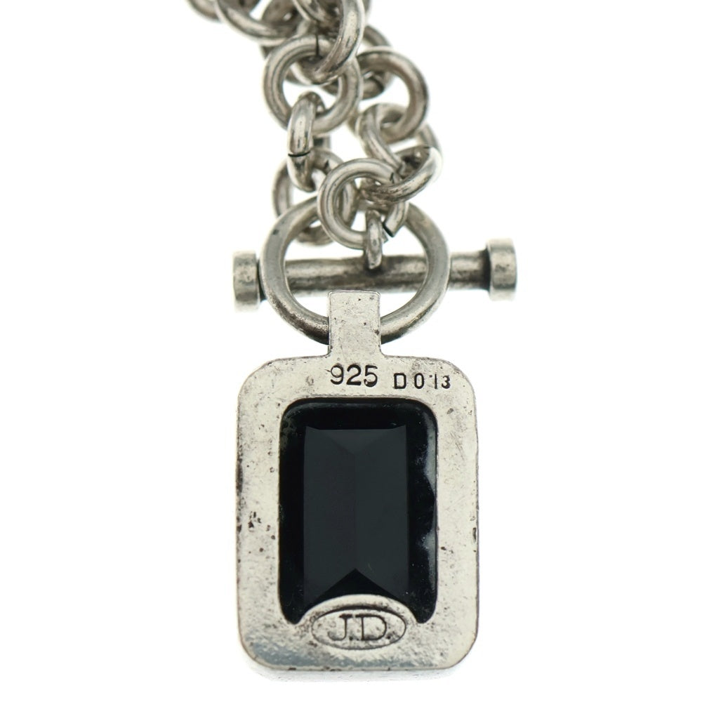 Justin Davis(ジャスティンデイヴィス) EMINEM NECKLACE エミネム スクエア クロス ダイヤ オニキス チェーン ネックレス シルバー/ブラック