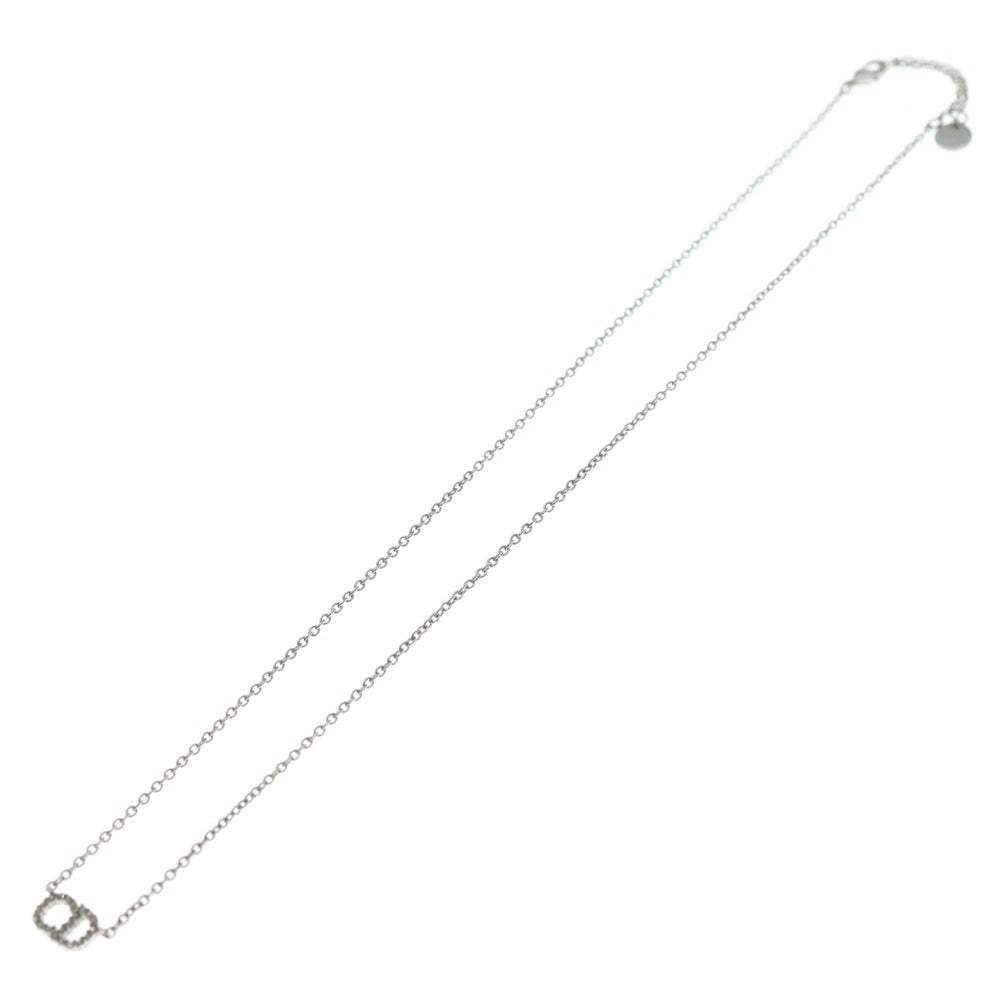 DIOR(ディオール) CDロゴ ラインストーン ネックレス ペンダント チェーン シルバー