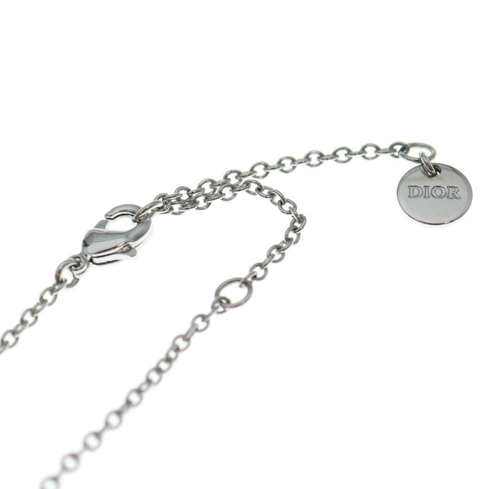 DIOR(ディオール) CDロゴ ラインストーン ネックレス ペンダント チェーン シルバー