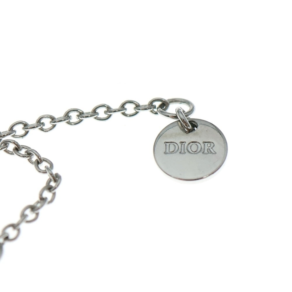 DIOR(ディオール) CDロゴ ラインストーン ネックレス ペンダント チェーン シルバー