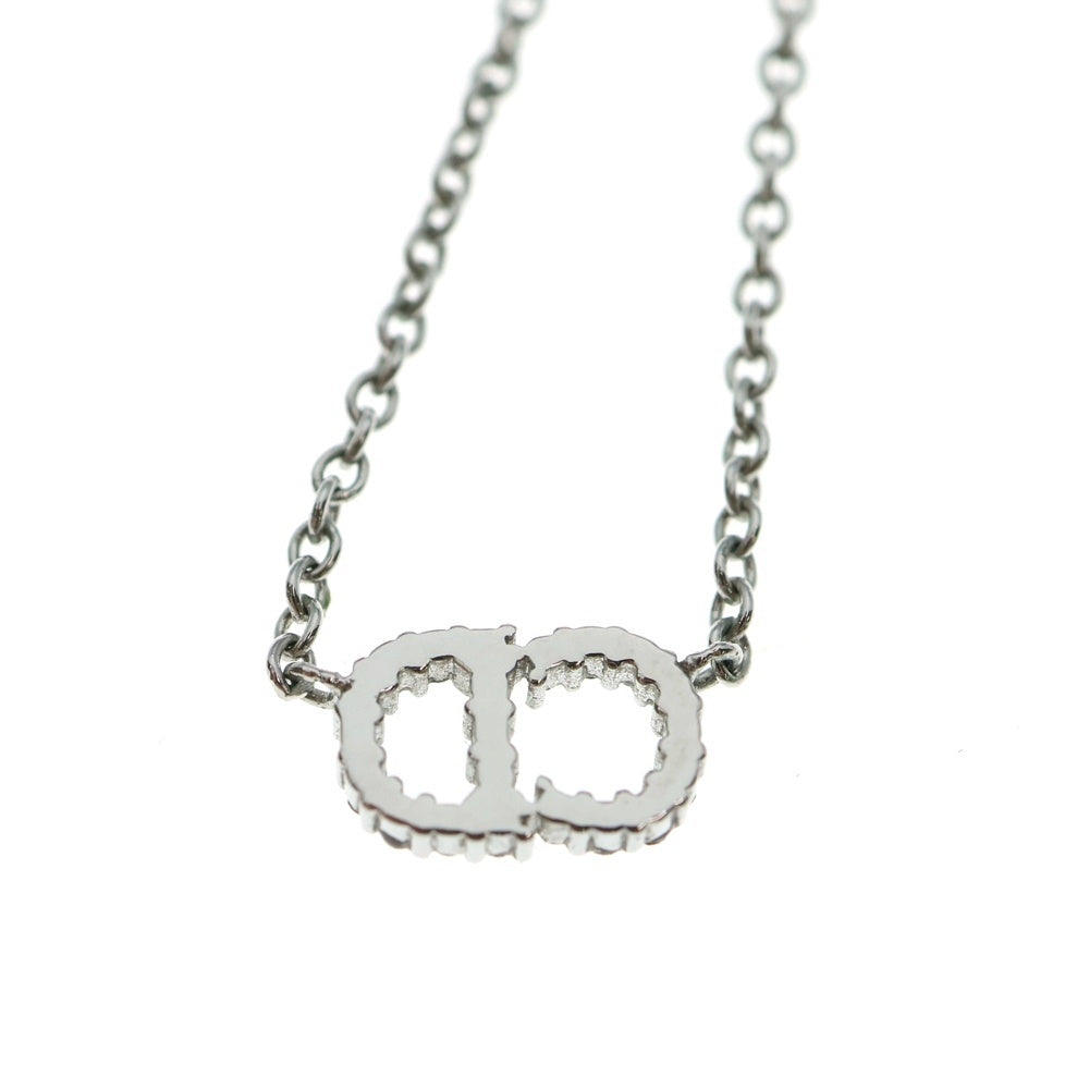 DIOR(ディオール) CDロゴ ラインストーン ネックレス ペンダント チェーン シルバー