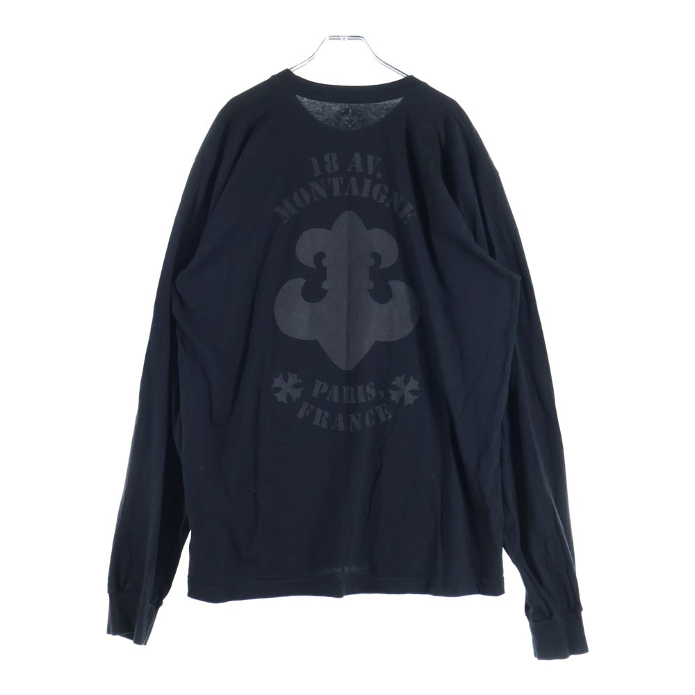 CHROME HEARTS(クロムハーツ) Paris 18 AV. Montaigne L S Tee パリ限定BSフレアプリント 長袖Tシャツ カットソー ロンT ブラック