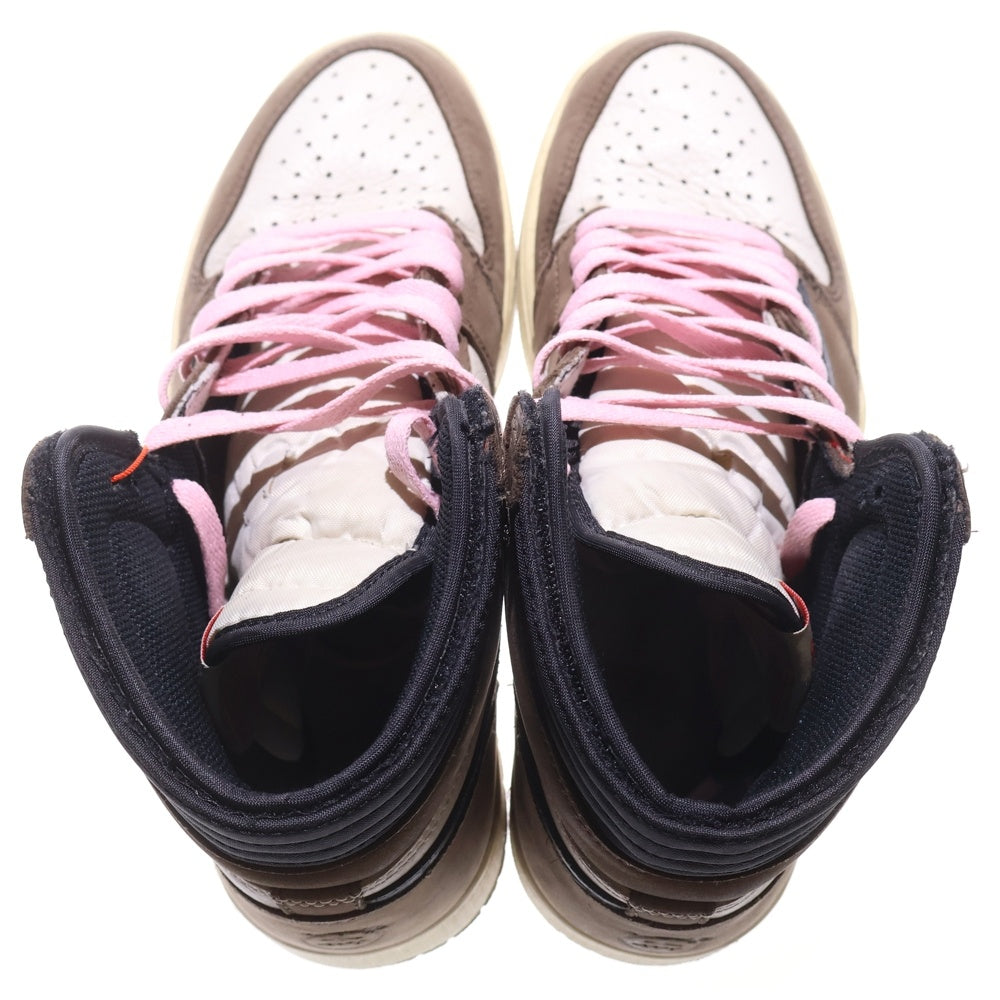 NIKE(ナイキ) ×TRAVIS SCOTT AIR JORDAN 1 HIGH OG TS SP CD4487-100 トラヴィススコット エアジョーダン1 ハイカットスニーカー ブラウン/ホワイト US9/27cm