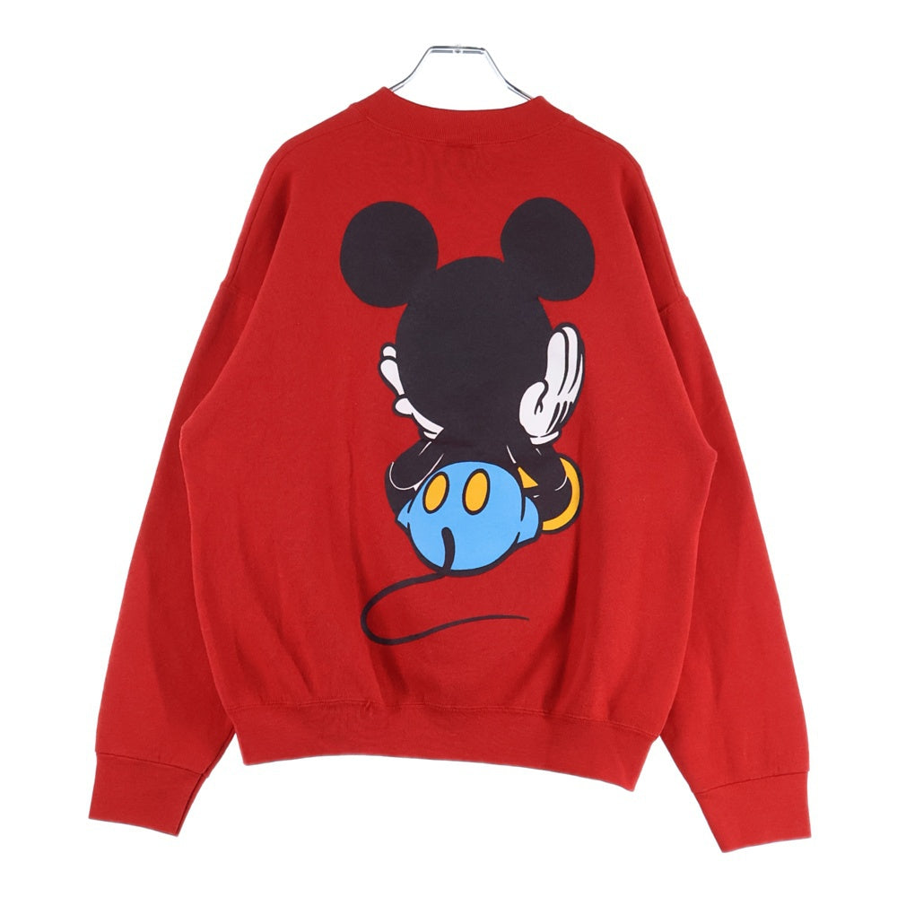 VINTAGE(ヴィンテージ) 90s DISNEY 青パンミッキー 両面プリント クルーネックスウェット レッド