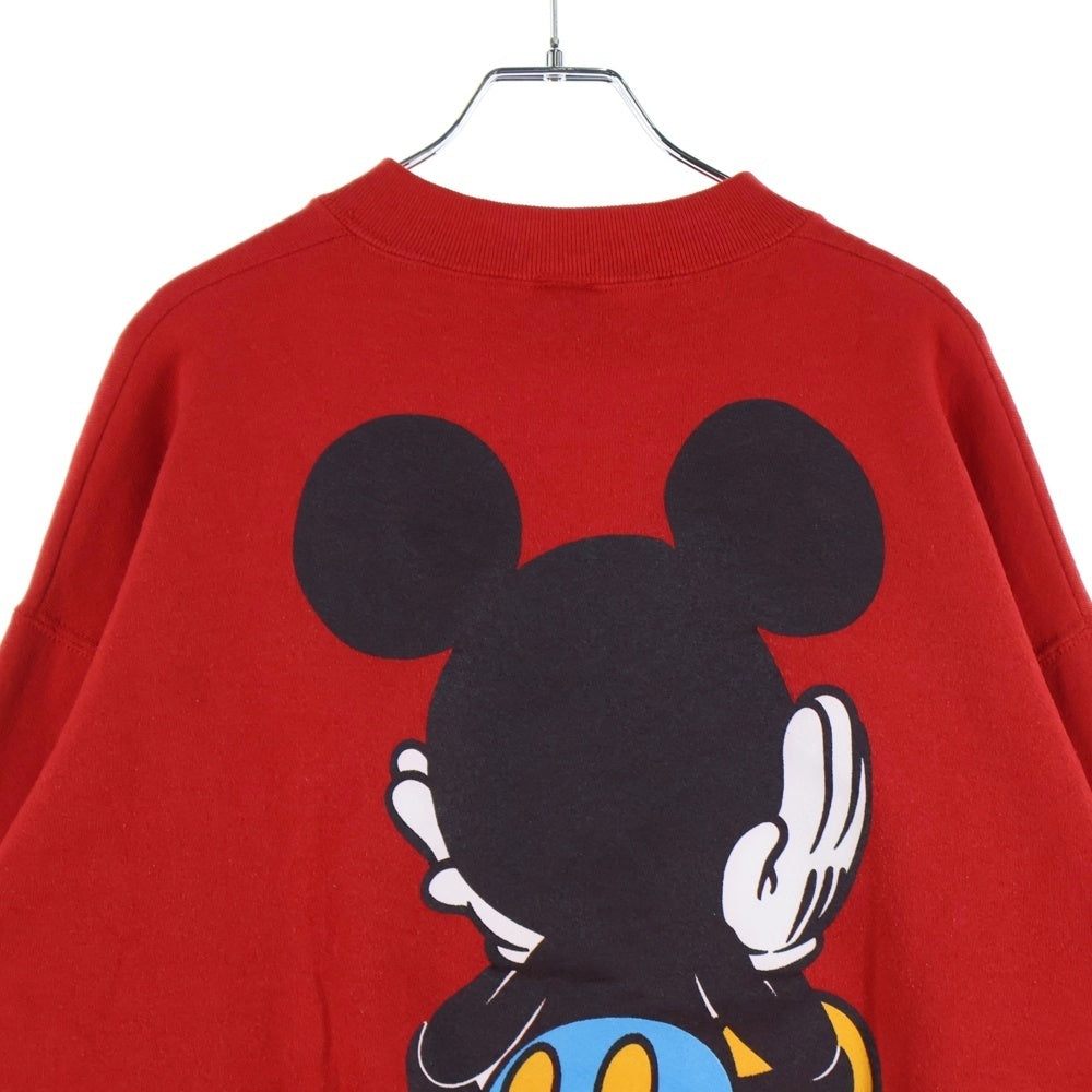 VINTAGE(ヴィンテージ) 90s DISNEY 青パンミッキー 両面プリント クルーネックスウェット レッド