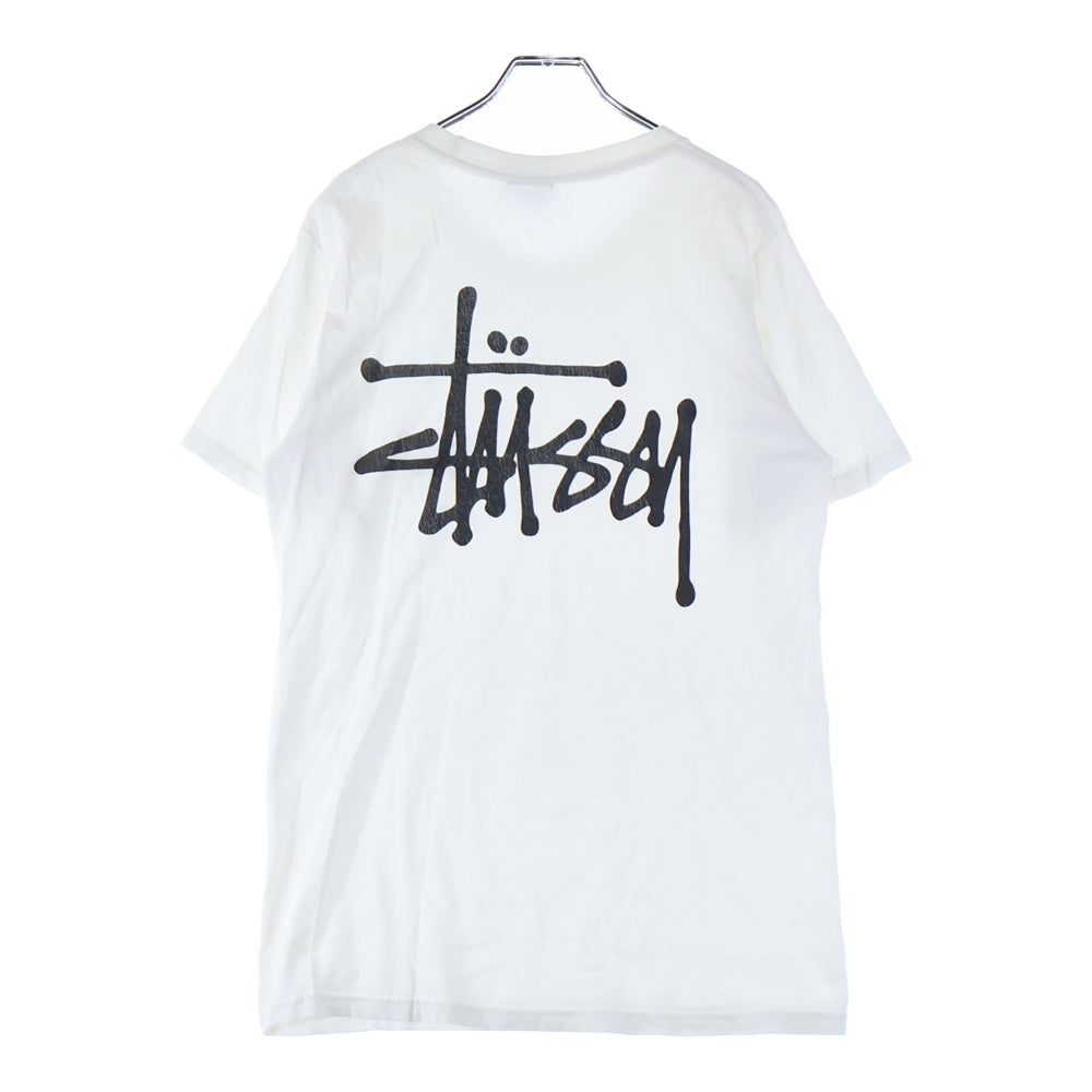 STUSSY(ステューシー) バックロゴプリント クルーネック半袖Tシャツ カットソー ホワイト