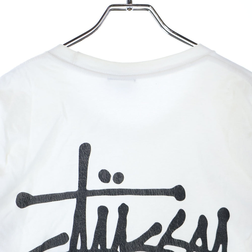 STUSSY(ステューシー) バックロゴプリント クルーネック半袖Tシャツ カットソー ホワイト