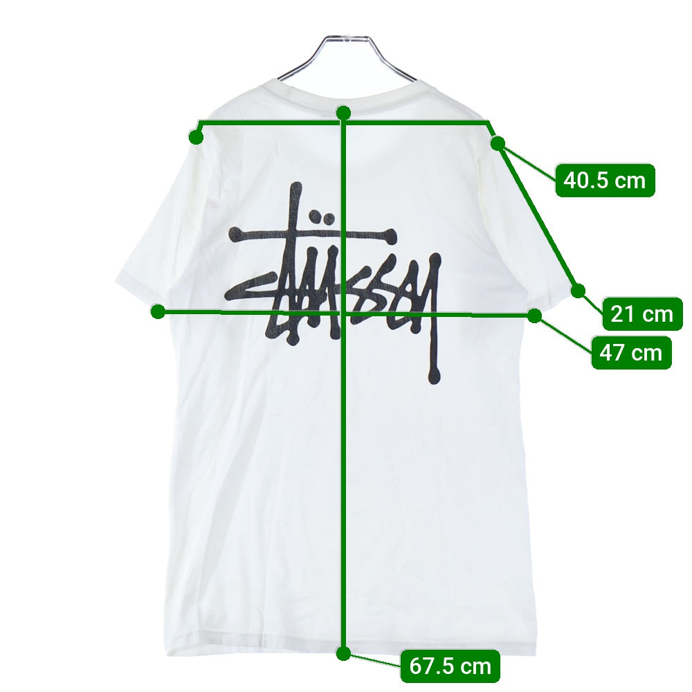 STUSSY(ステューシー) バックロゴプリント クルーネック半袖Tシャツ カットソー ホワイト