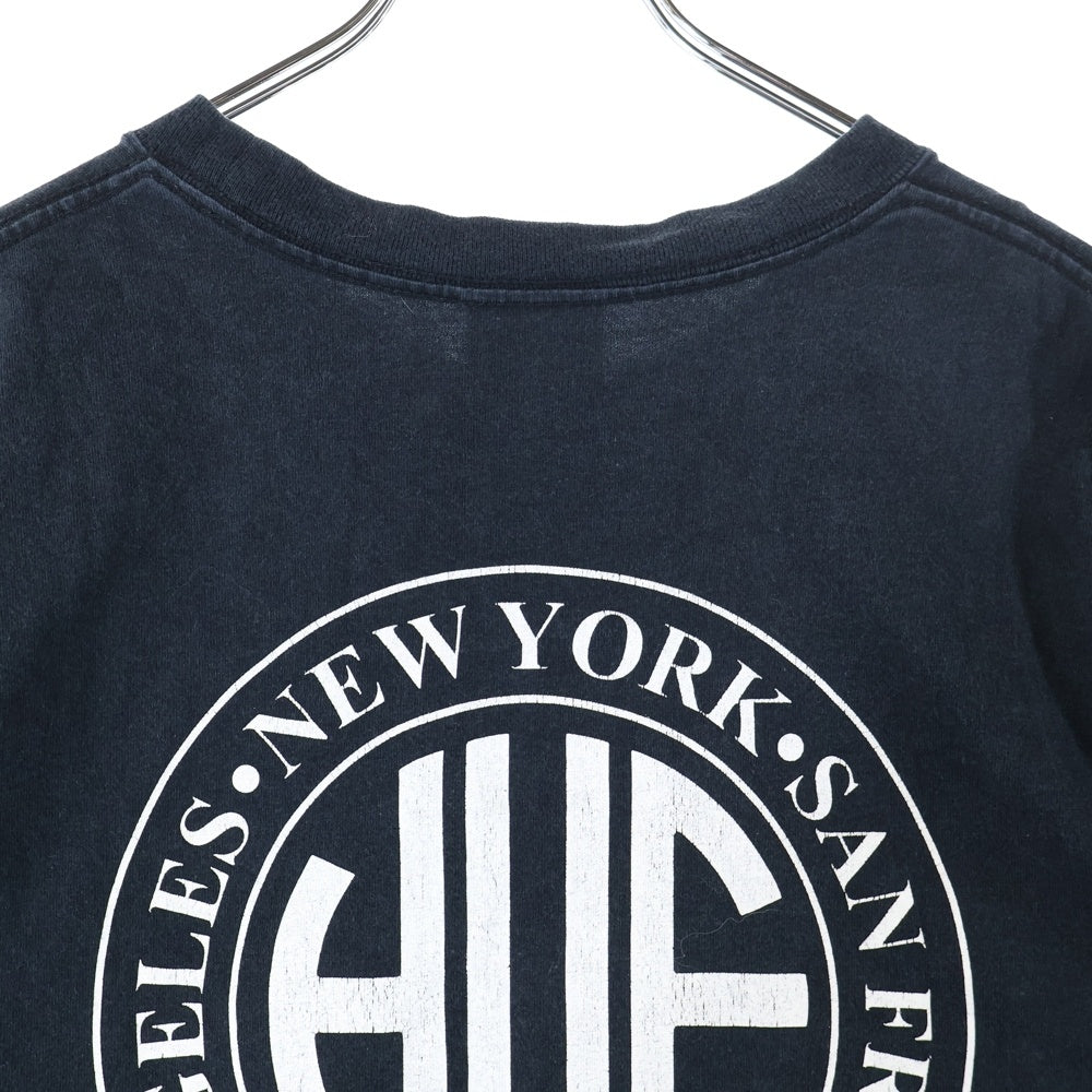 HUF(ハフ) Regional Washed TEE ロゴプリント クルーネック半袖Tシャツ カットソー ブラック