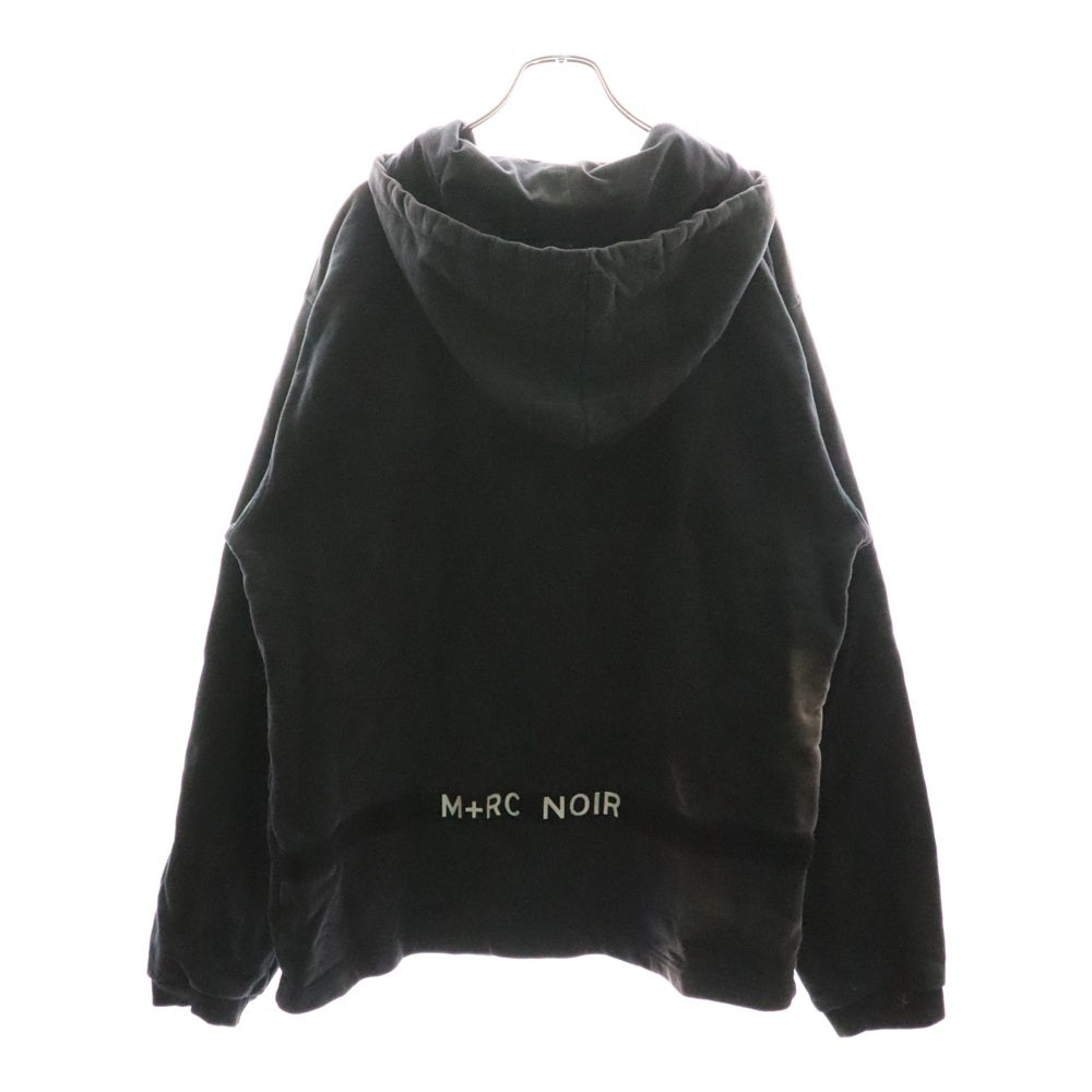 M+RC NOIR(マルシェノア) フロントロゴテープ ハーフジップパーカー ブラック