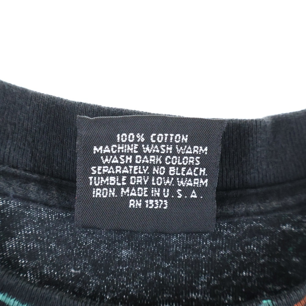 HARLEY DAVIDSON(ハーレーダビッドソン) 90s VINTAGE FEATHERS ALL OVER PINT フェザーオールオーバープリント 半袖Tシャツカットソー ブラック