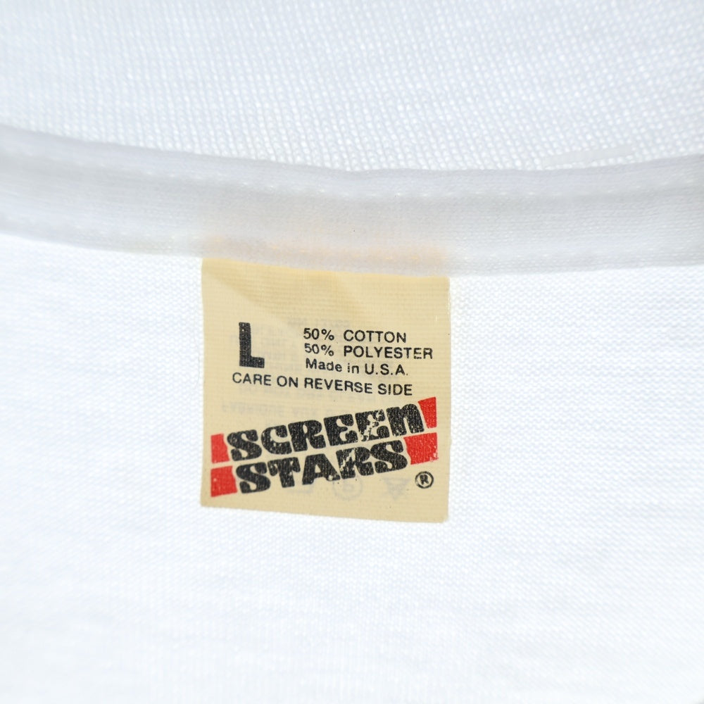 VINTAGE(ヴィンテージ) 90s NEWPORT ニューポート サスペンダー柄 両面プリント 半袖Tシャツカットソー ホワイト