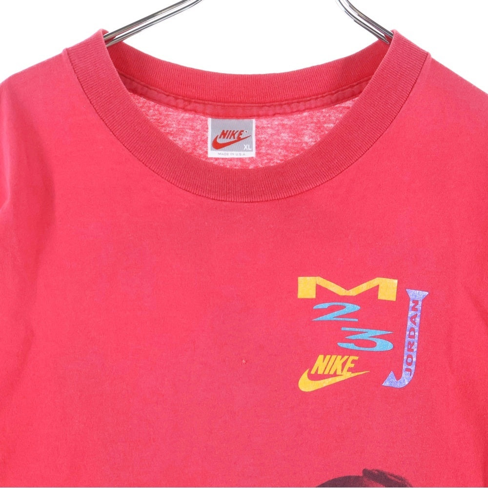 NIKE(ナイキ) 90s VINTAGE 銀タグ MICHAEL JORDAN マイケル・ジョーダン プリント 半袖Tシャツカットソー レッド