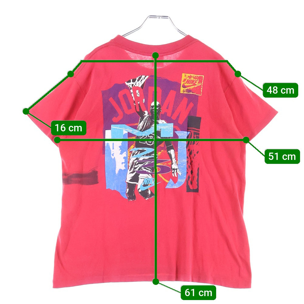 NIKE(ナイキ) 90s VINTAGE 銀タグ MICHAEL JORDAN マイケル・ジョーダン プリント 半袖Tシャツカットソー レッド