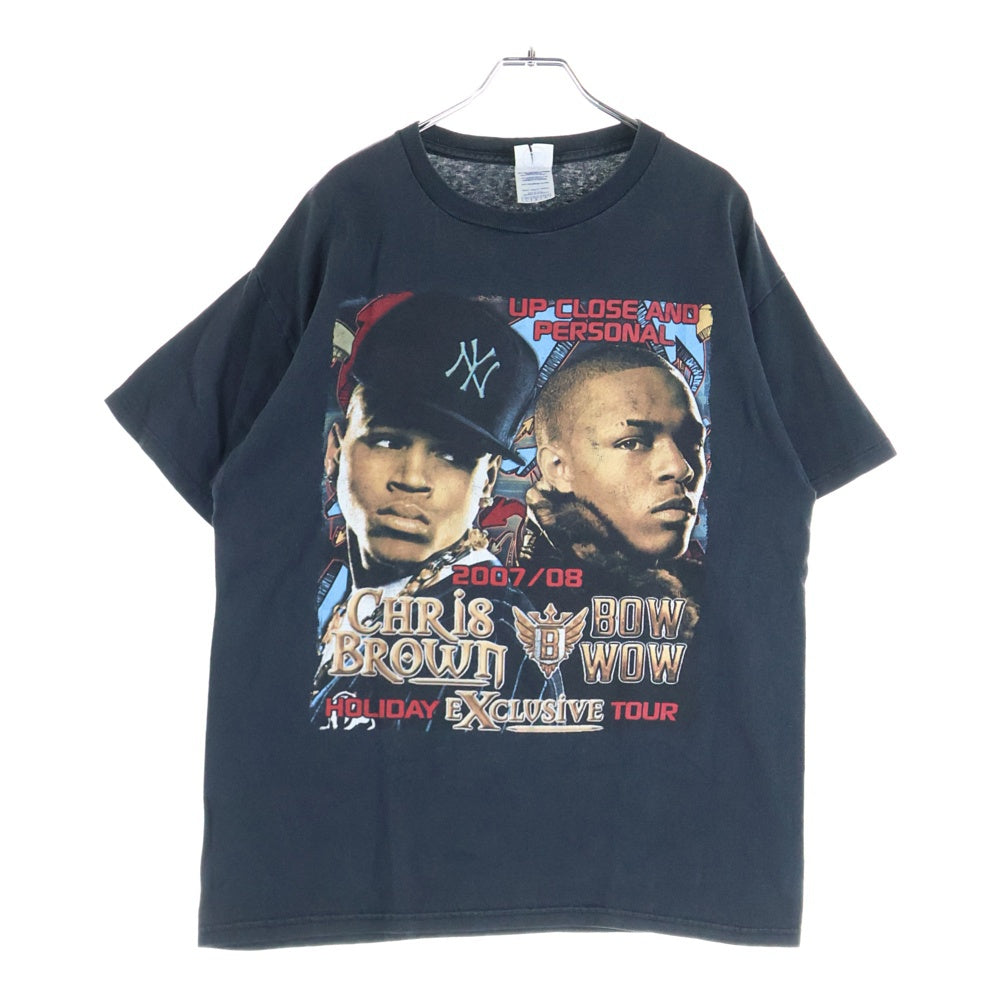 VINTAGE(ヴィンテージ) 00s CHRIS BROWN & BOW WOW HOLIDAY EXCLUSIVE TOUR クリスブラウン バウワウ ツアー プリント 半袖Tシャツカットソー ブラック