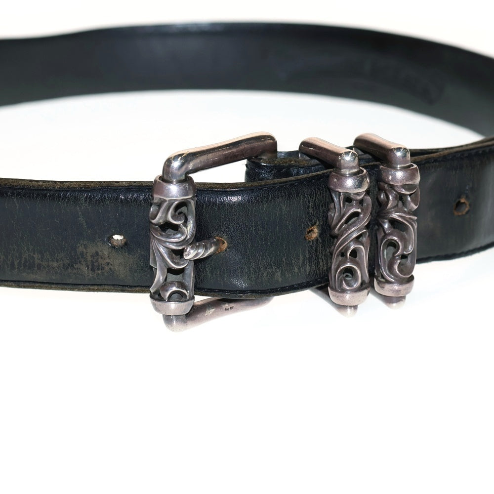 CHROME HEARTS(クロムハーツ) BLT ROLLER 3PC1.5inch 3PCローラーバックル レザーベルト シルバー BCA357