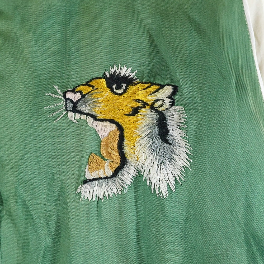 VINTAGE(ヴィンテージ) 50s KOREA TIGER リバーシブル スカジャン グリーン/ホワイト