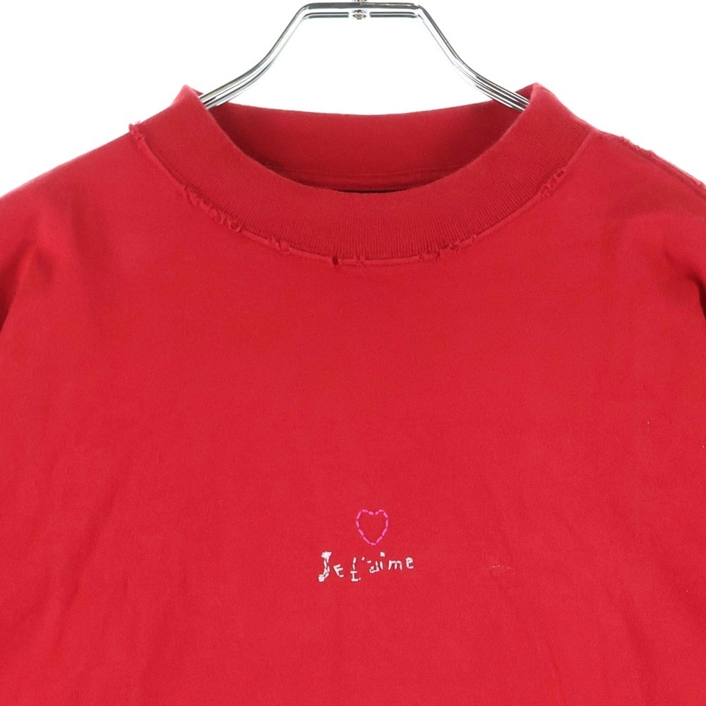 BALENCIAGA(バレンシアガ) Je T'aime T-Shirt 744439 T0VM7 刺繍オーバーサイズ半袖Tシャツ レッド
