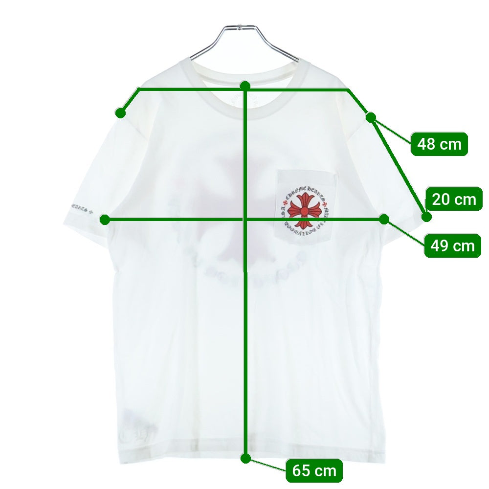 CHROME HEARTS(クロムハーツ) Red Cross S/S Tee レッドクロス半袖Tシャツ ホワイト/レッド