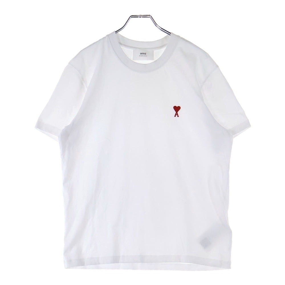 AMI Alexandre Mattiussi(アミアレクサンドルマテュッシ) フロントロゴ刺繍 半袖Tシャツ カットソー ホワイト BFUTS001.724