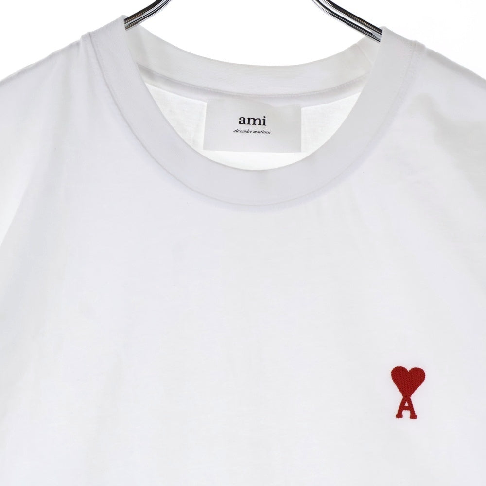 AMI Alexandre Mattiussi(アミアレクサンドルマテュッシ) フロントロゴ刺繍 半袖Tシャツ カットソー ホワイト BFUTS001.724