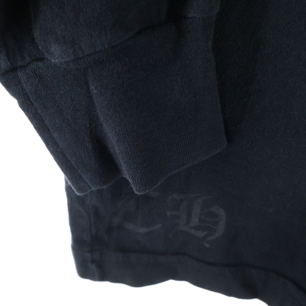 CHROME HEARTS(クロムハーツ) HORSESHOE L/S 袖フローラル バックホースシュープリント 長袖Tシャツ カットソー ブラック