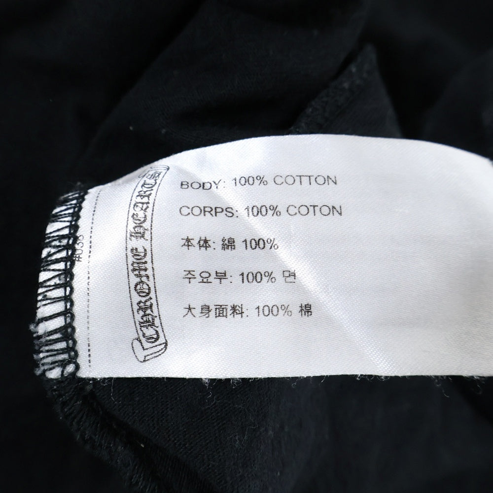 CHROME HEARTS(クロムハーツ) HORSESHOE L/S 袖フローラル バックホースシュープリント 長袖Tシャツ カットソー ブラック