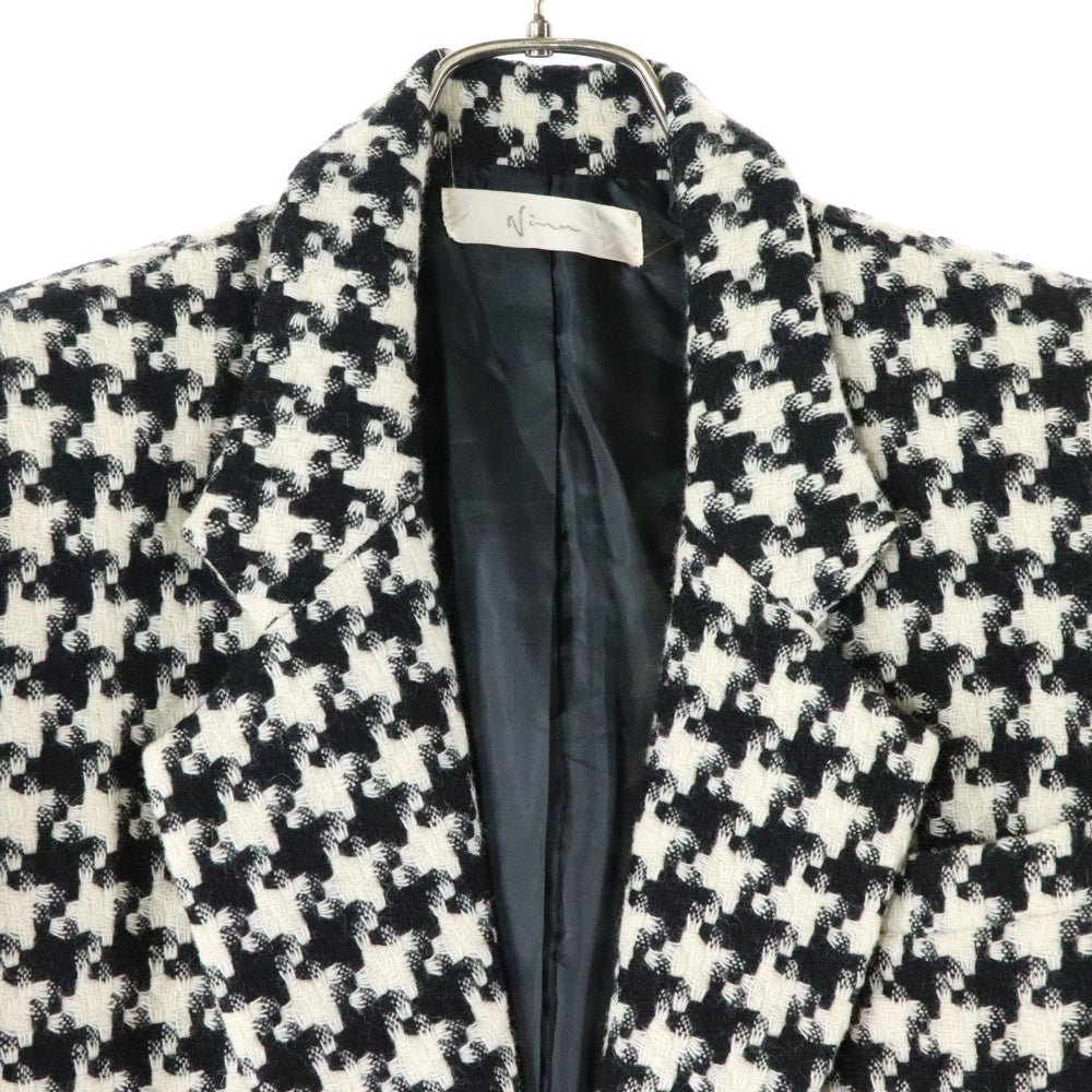 NO BRAND(ノーブランド) 千鳥柄 テーラードジャケット ブラック/ホワイト