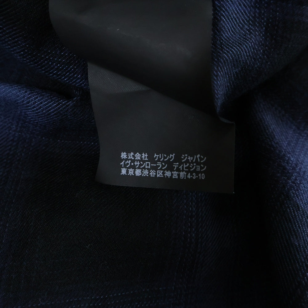 SAINT LAURENT PARIS(サンローランパリ) 16AW オンブレチェックウェスタン長袖シャツ ブルー/ブラック 455166 Y729B