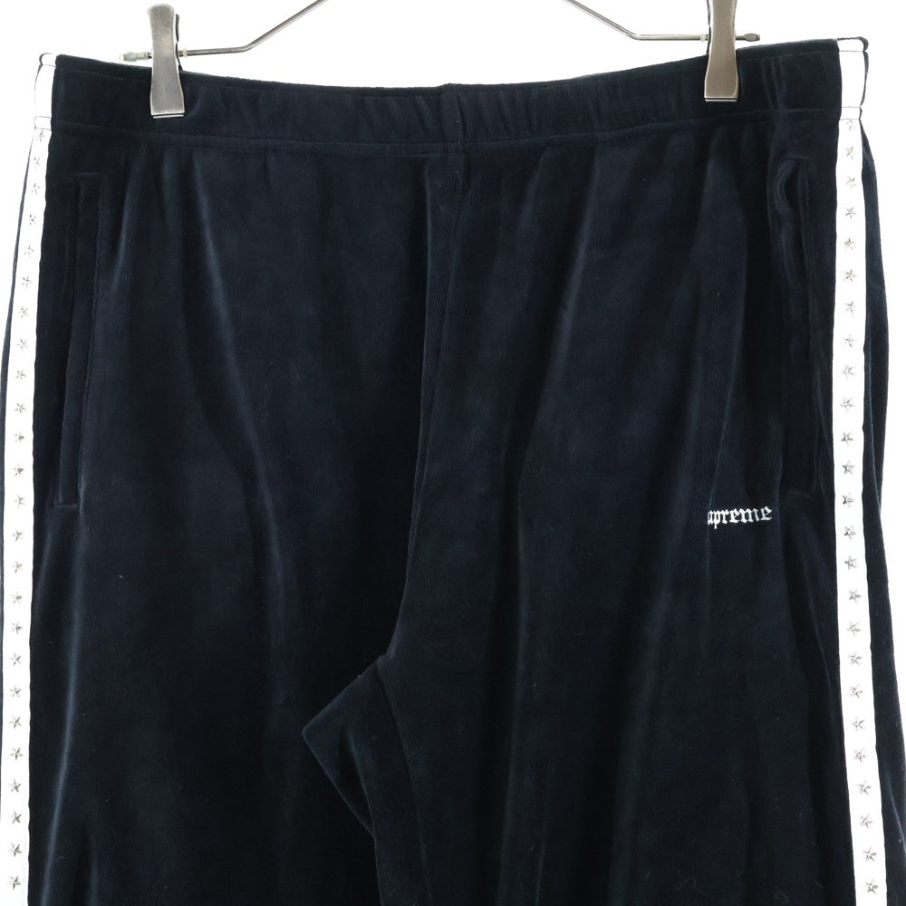 SUPREME(シュプリーム) 22AW Studded Velour Track Pant スタッズ ベロアトラックパンツ ブラック