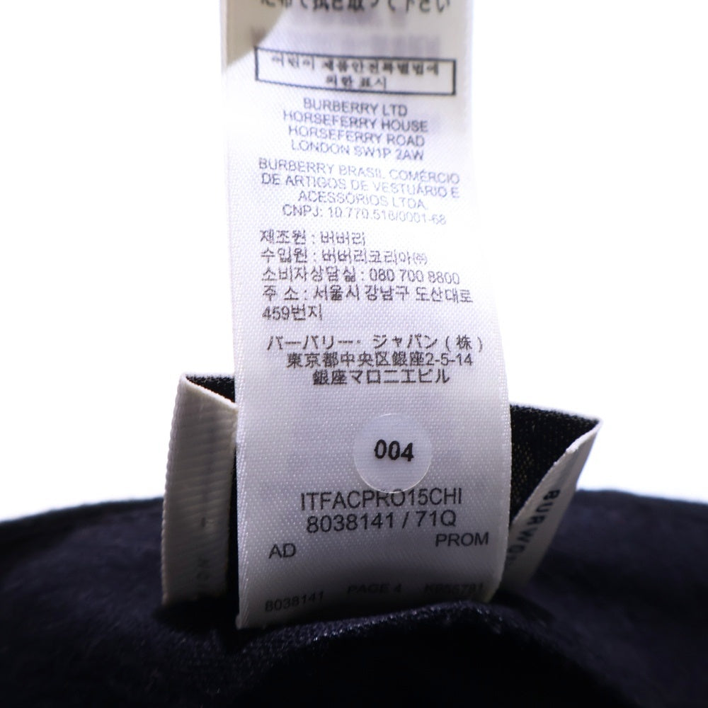 BURBERRY LONDON(バーバリーロンドン) TBロゴ刺繡 コットンベースボールキャップ ブラック 8038141