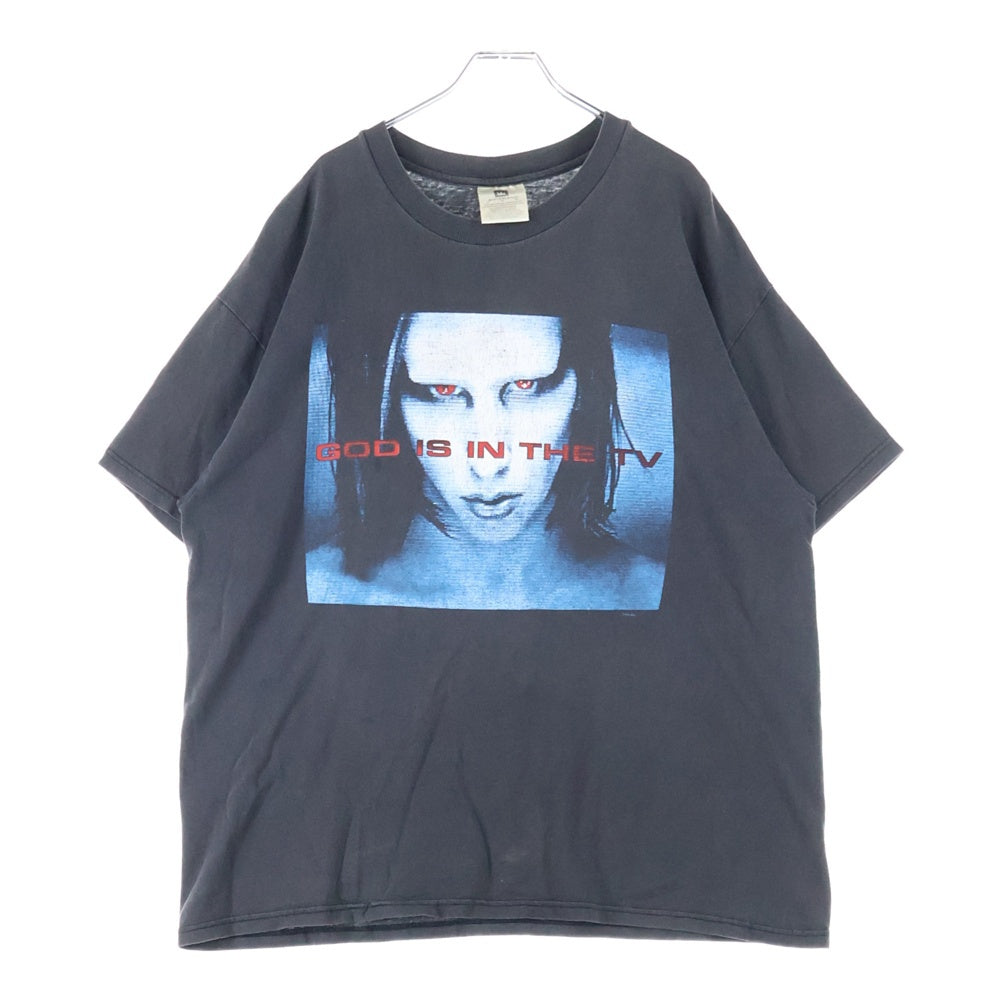 VINTAGE(ヴィンテージ) 90s MARILYN MANSON GOD IS IN THE TV マリリンマンソン ゴッドイズザティーヴィー Tシャツ 半袖カットソー ブラック