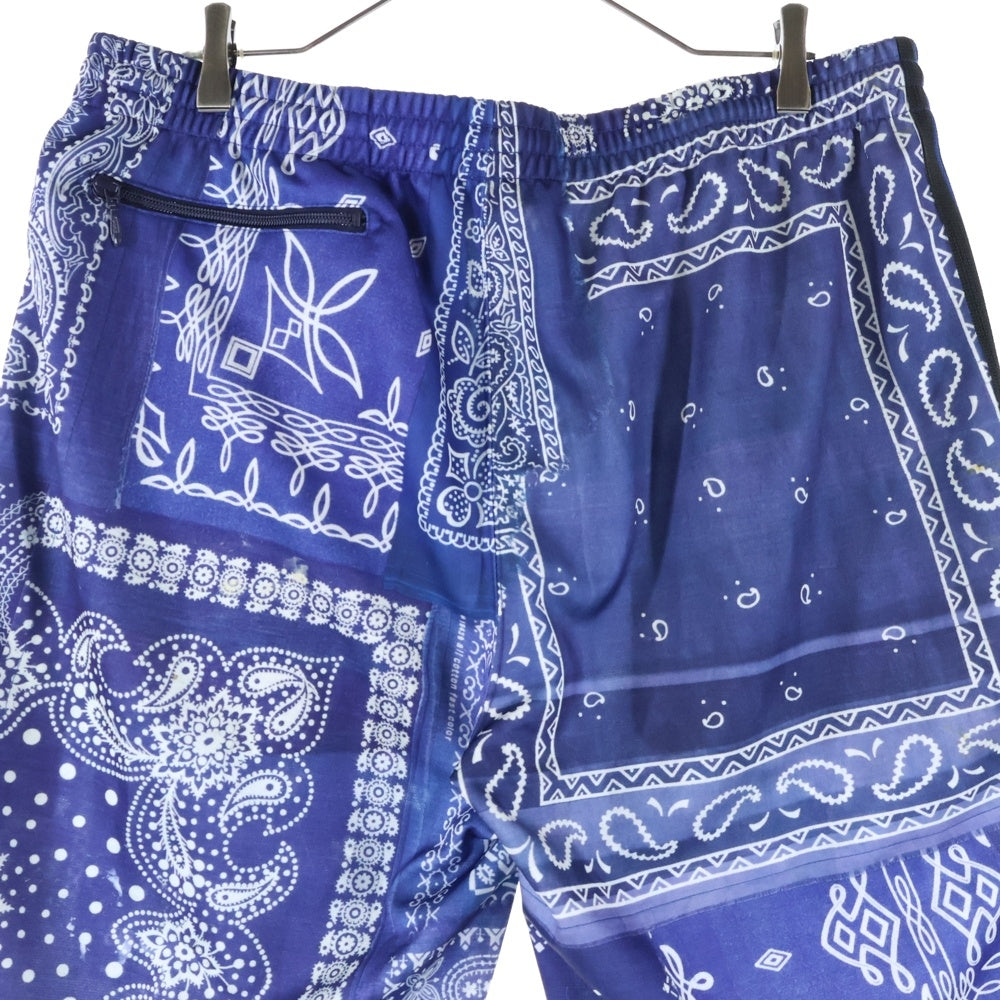 Needles(ニードルス) ×MIYAGIHIDETAKA Bandana Print Track Short バンダナプリント ジップポケット トラックショーツ ブルー PU1722