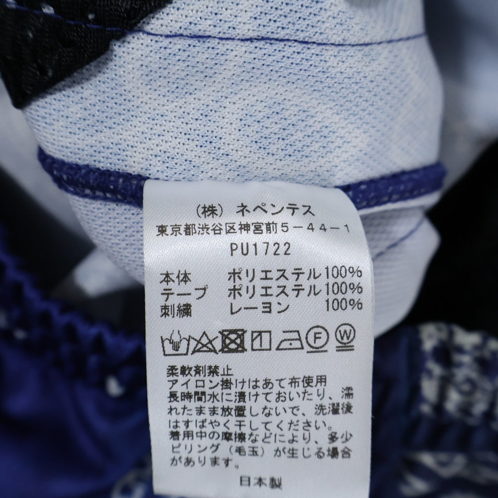 Needles(ニードルス) ×MIYAGIHIDETAKA Bandana Print Track Short バンダナプリント ジップポケット トラックショーツ ブルー PU1722