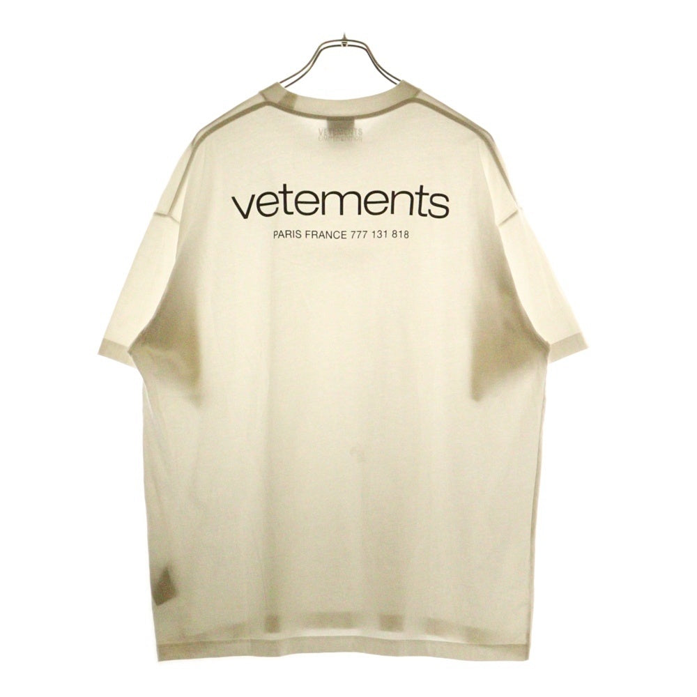 VETEMENTS(ヴェトモン) 24SS LIGHT JERSEY TEE UE64TR150W ラバーロゴ半袖Tシャツ ホワイト