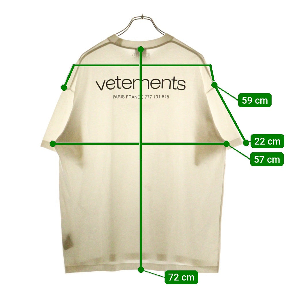 VETEMENTS(ヴェトモン) 24SS LIGHT JERSEY TEE UE64TR150W ラバーロゴ半袖Tシャツ ホワイト
