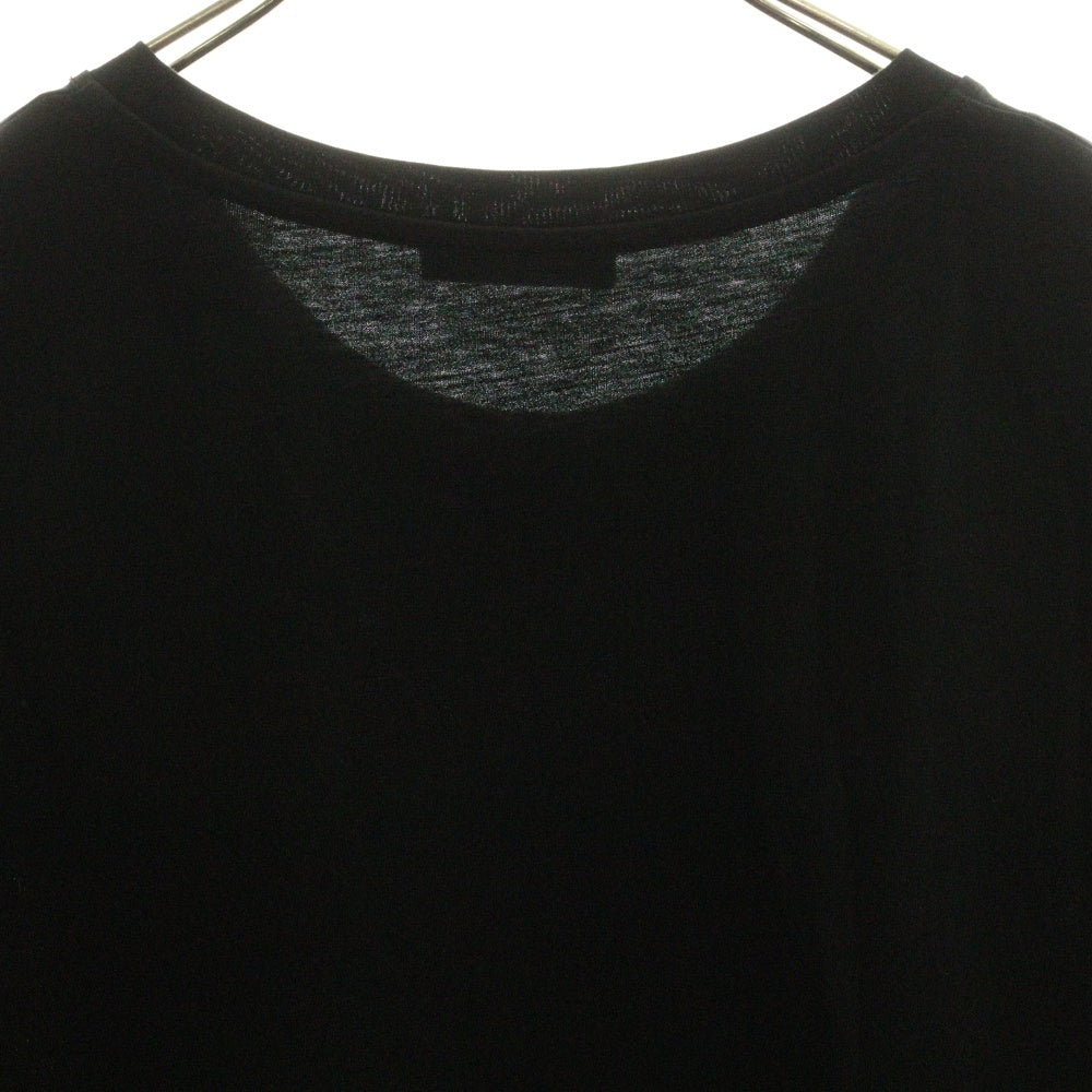 BALMAIN(バルマン) METALLIZED FLOCKED TEE EG010BB99 立体ロゴプリント半袖Tシャツ ブラック