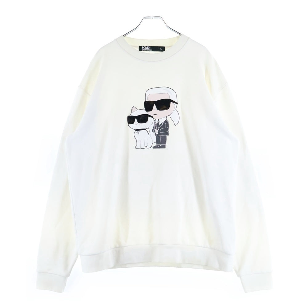 Karl Lagerfeld(カールラガーフェルト) アニメプリントロングスリーブクルーネックスウェットトレーナー 705063 ホワイト